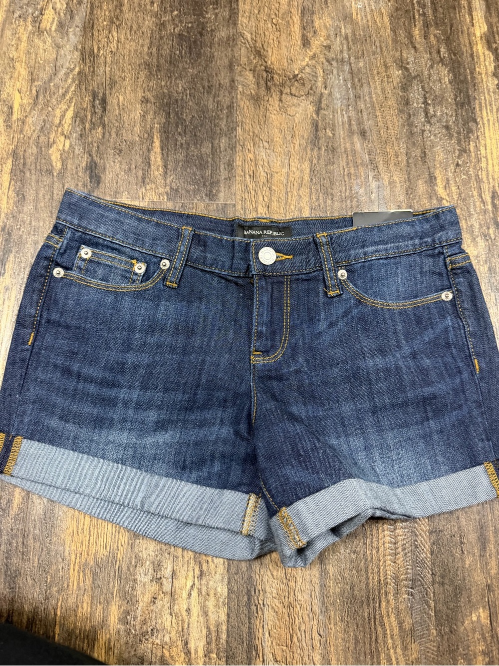 Banana Republic Dark Blue Rolled Cuff Denim Shorts